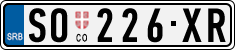 License plate of Serbia, Cars