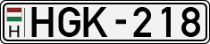 license plates of Hungary, Cars (1990)