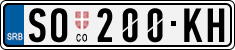 License plate of Serbia, Cars