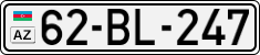 License plate of Azerbaijan, Cars