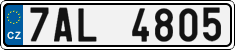 License plate of the Czech Republic, Cars (2001)