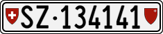 License plate of Switzerland, Cars