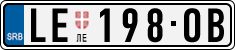 License plate of Serbia, Cars