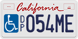 California, Vehicles for disabled persons (D/PXXXXX, XXXXXD/P, DP12345)