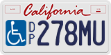 California, Vehicles for disabled persons (D/PXXXXX, XXXXXD/P, DP12345)