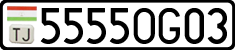 License plate of Tajikistan, Private owners (2009)