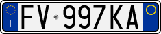 License plate of Italy, Cars (1994 year series)