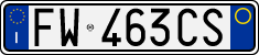 License plate of Italy, Cars (1994 year series)