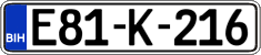 License plate of Bosnia and Herzegovina, Regular plates