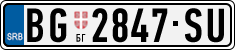 License plate of Serbia, Cars