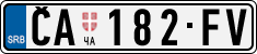 License plate of Serbia, Cars