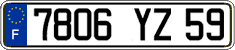 French license plate, FNI