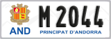 License plate of Andorra, Cars (A 1234)