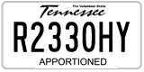 Tennessee, Apportioned