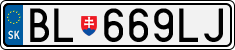 License plate of Slovakia, Cars
