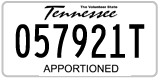 Tennessee, Apportioned