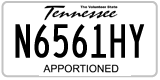 Tennessee, Apportioned