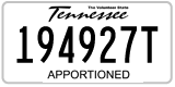 Tennessee, Apportioned