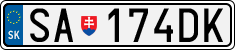 License plate of Slovakia, Cars