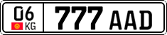 License plate of Kyrgyzstan, Private owners (2016)