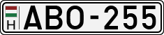 license plates of Hungary, Cars (1990)