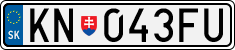 License plate of Slovakia, Cars