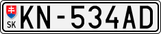 License plate of Slovakia, Cars