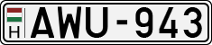 license plates of Hungary, Cars (1990)