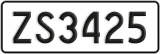 License plate of New Zealand, AB1(234)