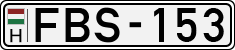 license plates of Hungary, Cars (1990)