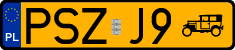 License plates of Poland, Oldtimers