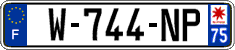 French license plate, SIV (garage)