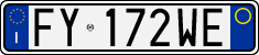 License plate of Italy, Cars (1994 year series)