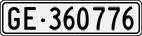 License plate of Switzerland, Cars
