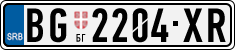 License plate of Serbia, Cars