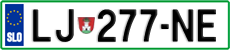 License plate of Slovenia, Cars