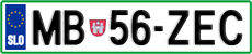 License plate of Slovenia, Cars