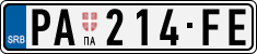 License plate of Serbia, Cars