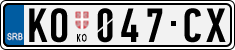 License plate of Serbia, Cars