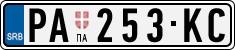 License plate of Serbia, Cars