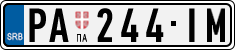License plate of Serbia, Cars