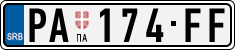 License plate of Serbia, Cars
