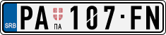 License plate of Serbia, Cars