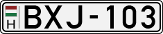 license plates of Hungary, Cars (1990)
