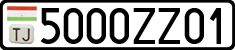 License plate of Tajikistan, Private owners (2009)