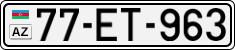 License plate of Azerbaijan, Cars