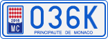 License plate of Monaco, Cars