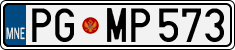 License plate of Montenegro, Cars