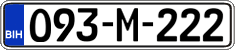 License plate of Bosnia and Herzegovina, Regular plates