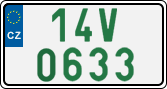 License plate of the Czech Republic, Oldtimers (2001)